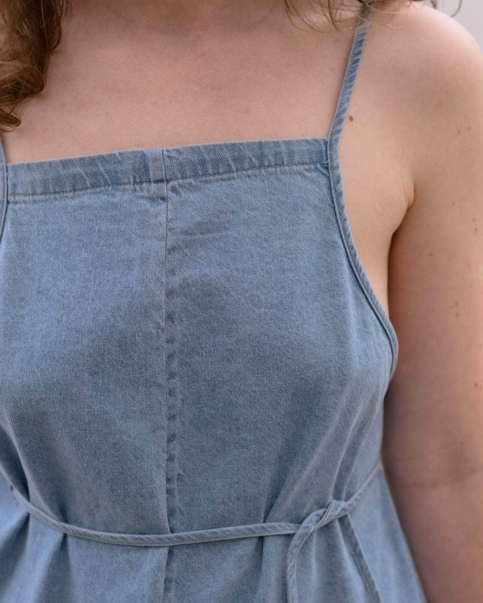 Baserange Silk Cotton Yumi Apron Dress, Light Blue Wash / Xs - Sustainable Clothing for Women Baserange Silk Cotton Yumi Apron Dress, Light Blue Wash / Xs - Sustainable Clothing for Women
