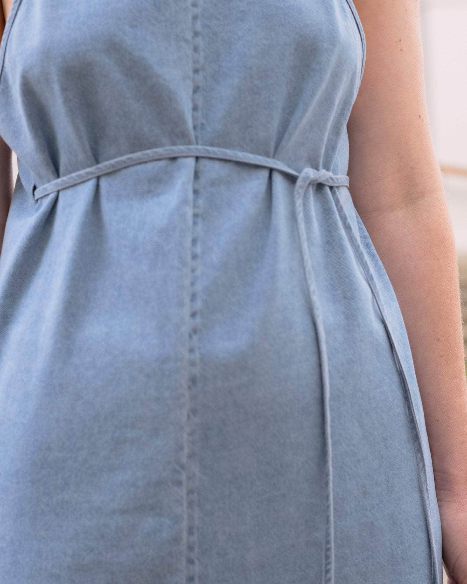 Baserange Silk Cotton Yumi Apron Dress, Light Blue Wash / Xs - Sustainable Clothing for Women Baserange Silk Cotton Yumi Apron Dress, Light Blue Wash / Xs - Sustainable Clothing for Women