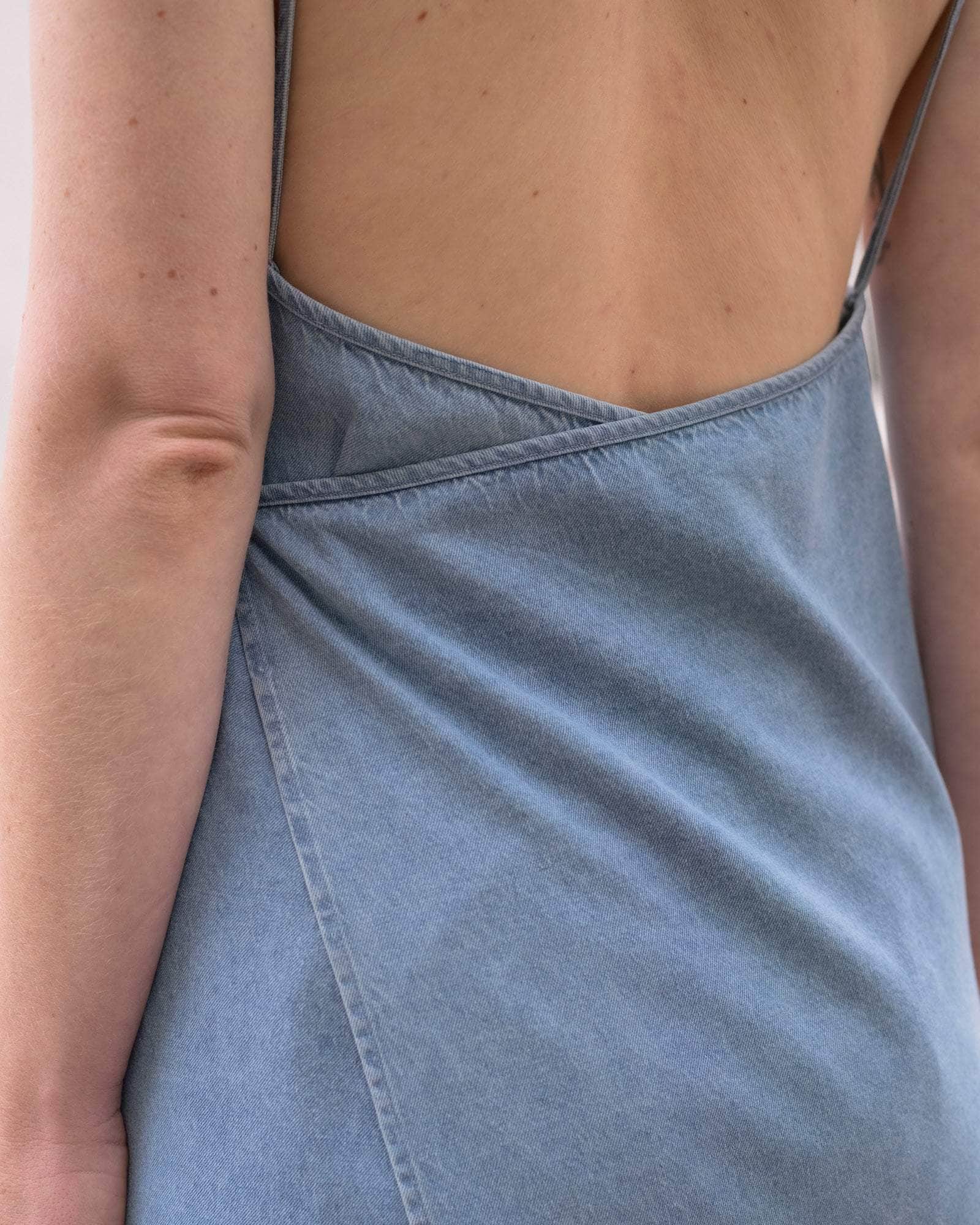 Baserange Silk Cotton Yumi Apron Dress, Light Blue Wash / Xs - Sustainable Clothing for Women Baserange Silk Cotton Yumi Apron Dress, Light Blue Wash / Xs - Sustainable Clothing for Women