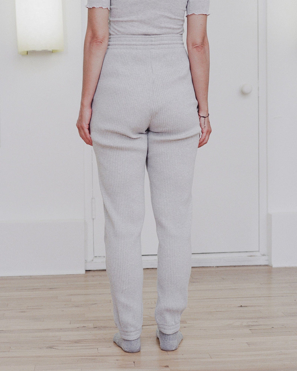 Sweatpants - Rib grey melange 100% organic cotton – Baserange