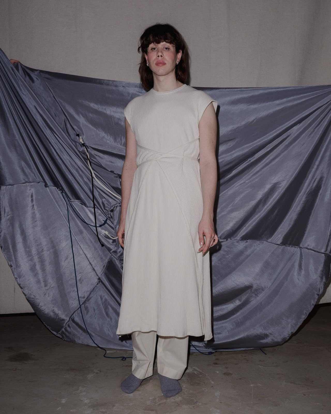Shaw Sleeveless Dress in assortment | Cotton hemp rib | en | Baserange