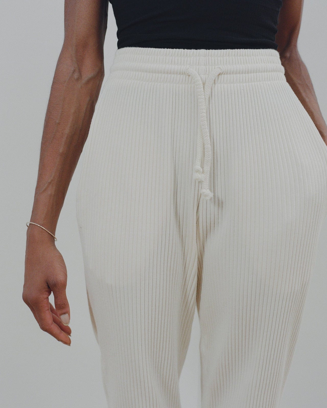 BASERANGE リブスウェットパンツ sweat pants XS ホワイト - パンツ
